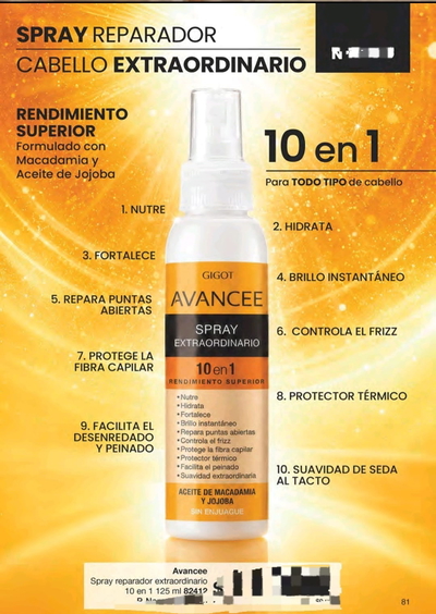 Avancee Spray Reparador extraordinario 10 en 1 125ml 