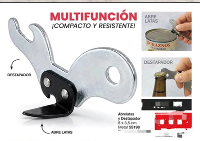 Abrelatas y  destapador