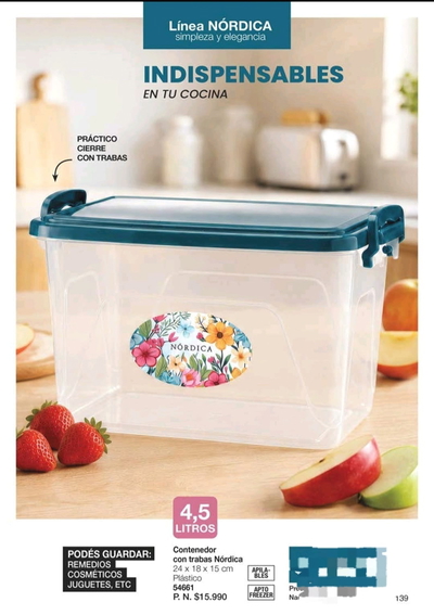 Contenedor con trabas 4.5 lts 