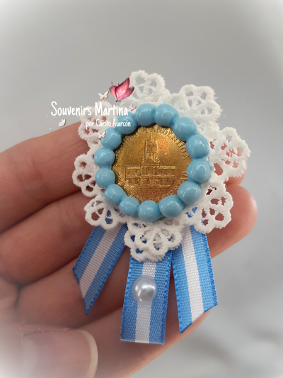 Escarapela Moneda Cabildo dorado 