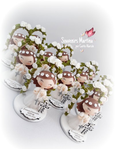 Souvenirs Comunión Niña flores x 10u.
