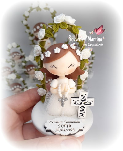 Souvenirs Comunión Niña flores x 10u.