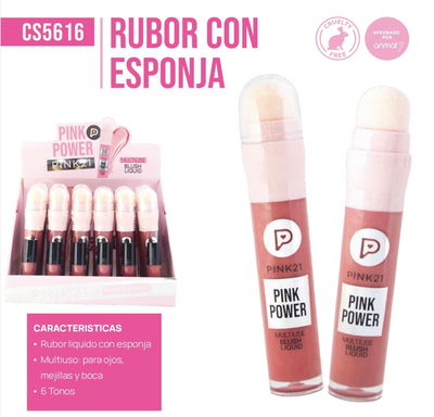 RUBOR CON ESPONJA PINK21 CS5616