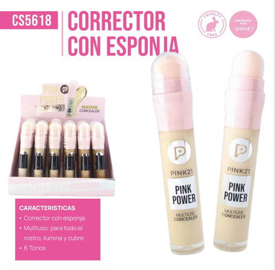 CORRECTOR CON ESPONJA PINK21 CS5618