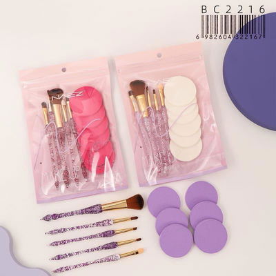 SET BROCHA PARA MAQUILLAJE 5PCS CON ESPONJA NAEZ BC2216/22167