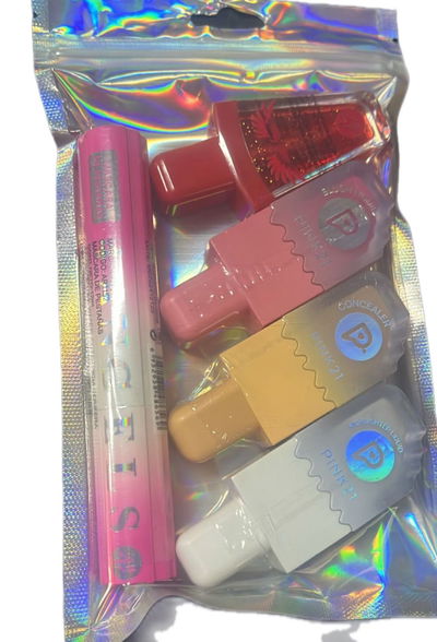 Combo rimel iluminador corrector rubor labial