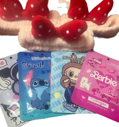 Combo spa de nena por 10 vinchas y 10 mascarillas