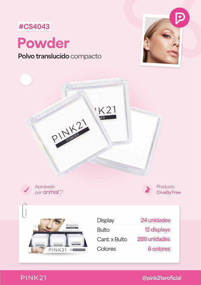 Polvo Translúcido Compacto – Pink21 CS4043