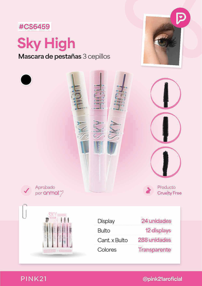 mascara de pestañas pink 21 sky high cs6459