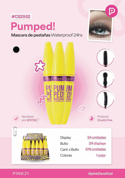mascara de pestañas watterproff pink 21 sky high cs2552