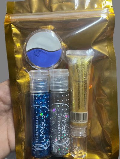 Combo mundial 2 glitter , 1 iluminador y una pintura 