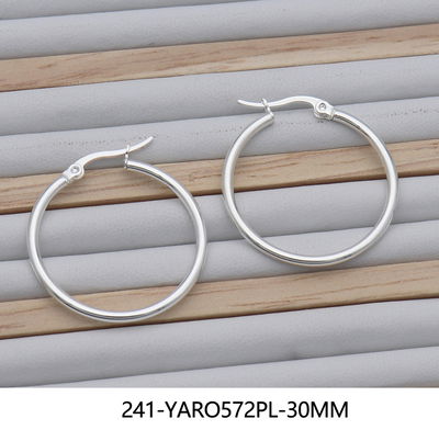 argollas 30 mm acero blanco x6 pares