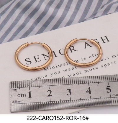 argollas 20 mm acero dorado  6 pares