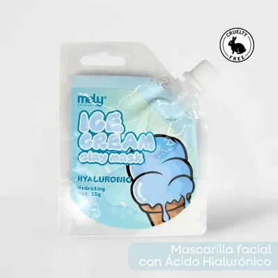 MASCARILLA FACIAL DE ARCILLA ICE CREAM CON ÁCIDO HIALURÓNICO
