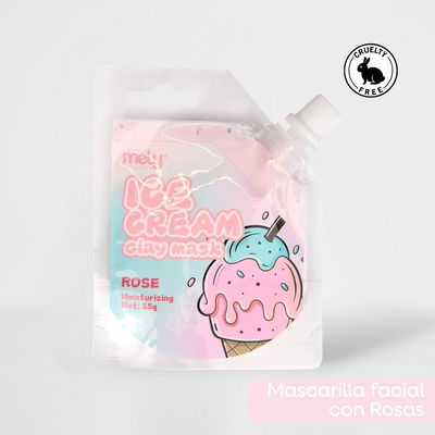 MASCARILLA FACIAL DE ARCILLA ICE CREAM CON EXTRACTO DE ROSAS