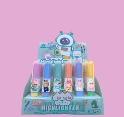 resaltador doble punta labubu