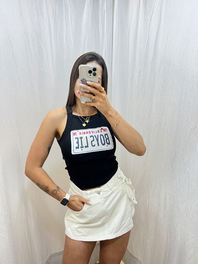 Short pollera Valentina crema