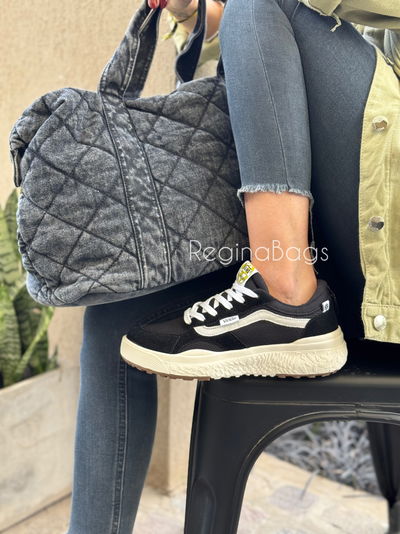 Ultrarange de gamuza y lona importadas negras