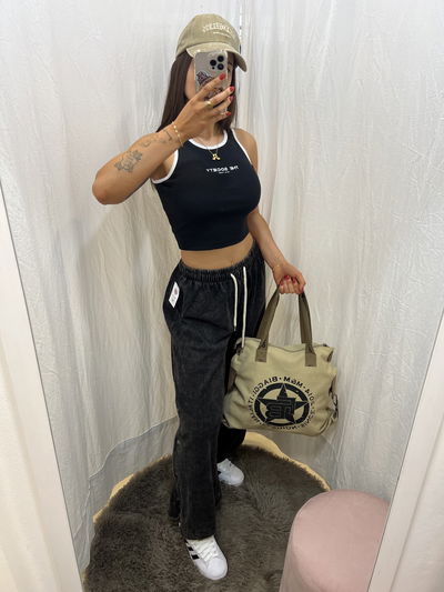 Pantalón Ona negro prelavado