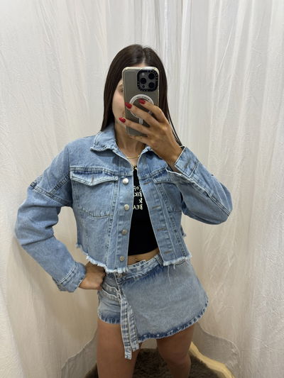 Campera Camila jean celeste