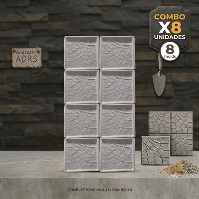Combo x8 Molde Adoquin Curvo 