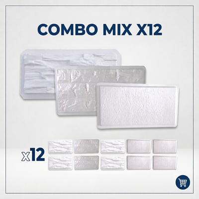Combo Mix x12 Moldes Serrana - Piedra - Travertino