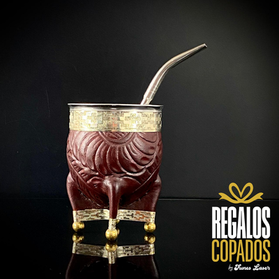 Mate imperial Cuero repujado