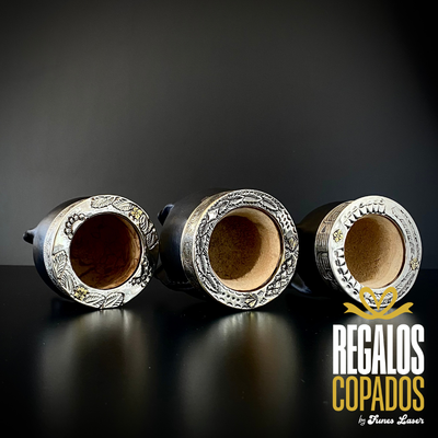 Mate Imperial cuero liso cincelado.