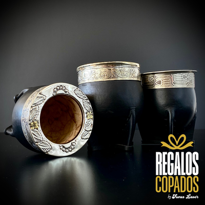 Mate Imperial cuero liso cincelado.