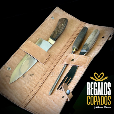 Estuche de Cuero 3 piezas Ac.Inox.