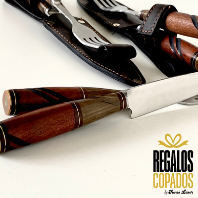 Juego doble madera y bronce N14