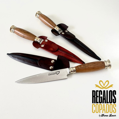 Cuchillo cabo madera y doble virola de alpaca N14