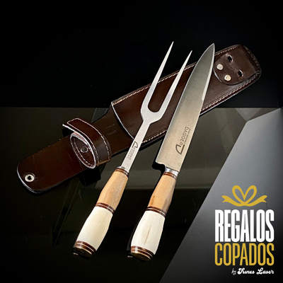 Juego de Trinchar cabo Hueso y Madera