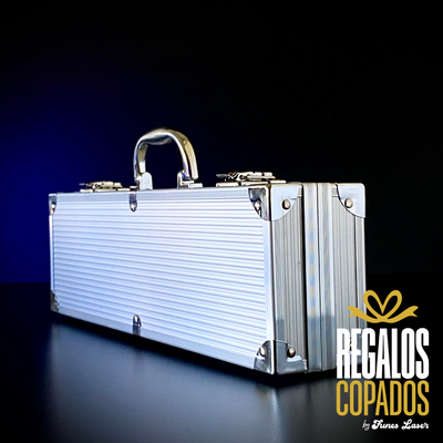 Set de asado de 3 piezas con maletín de aluminio