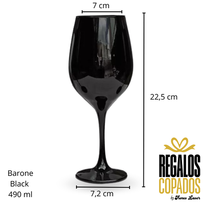 Box Copa Black de vino Barone 490 ml