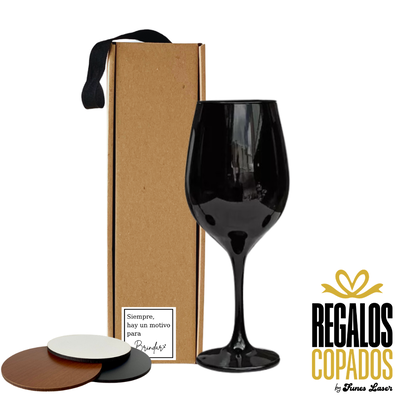 Box Copa Black de vino Barone 490 ml