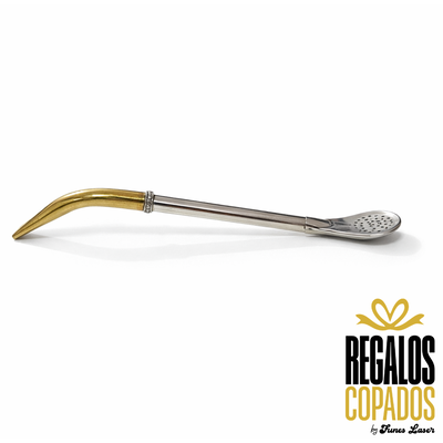 Bombilla alpaca con Pico dorado