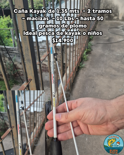 Caña 1.35 metros Maciza (Ideal Kayak o Niños)