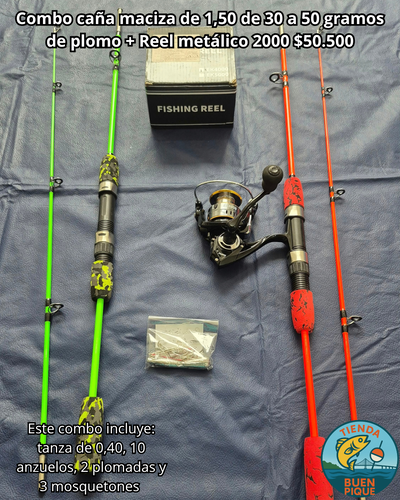 Combo de Pesca Completo de 1,50 metros con Reel Metalico