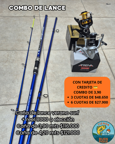 Combo de Lance: Marine Sport Verano Surf 3.90 mts + Reel Tamaño 8000