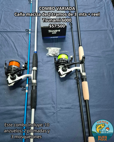 Caña 3,00 mts + Reel Surfish Tsunami 6000 + Accesorios