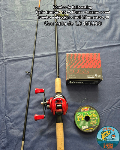 Combo Baitcasting 1,80 mts 15-25 libras 