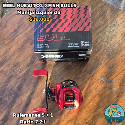 Reel Huevito - XFish Bulls - 5+1 Rulemanes - Manija Izquierda
