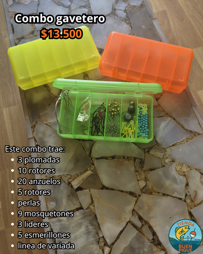 Combo de Gavetero con accesorios de pesca