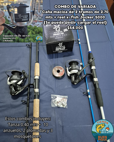 Caña de 2,70 mts + Reel XFish Jocker 5000 + Accesorios