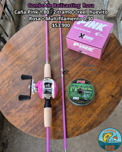 Combo de Baitcasting Rosa