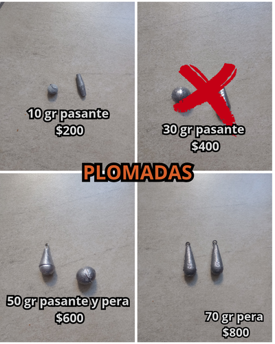 Plomadas diferentes tamaños