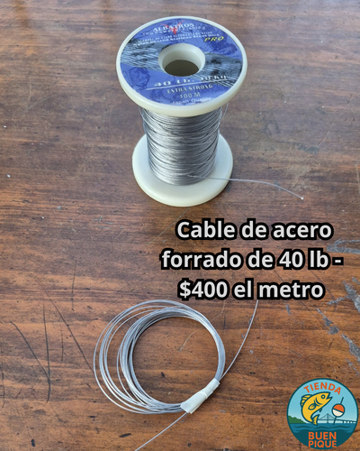 Cable de acero forrado 30 lbs - por metro