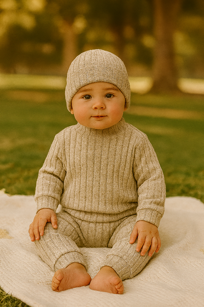 🧶✨ Conjunto “Mimos de Otoño” con gorrito tejido
