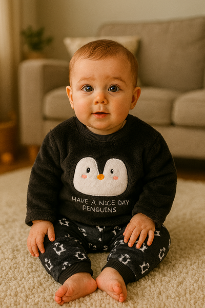 🐧✨ Conjunto “Día de Pingüinos” – Negro